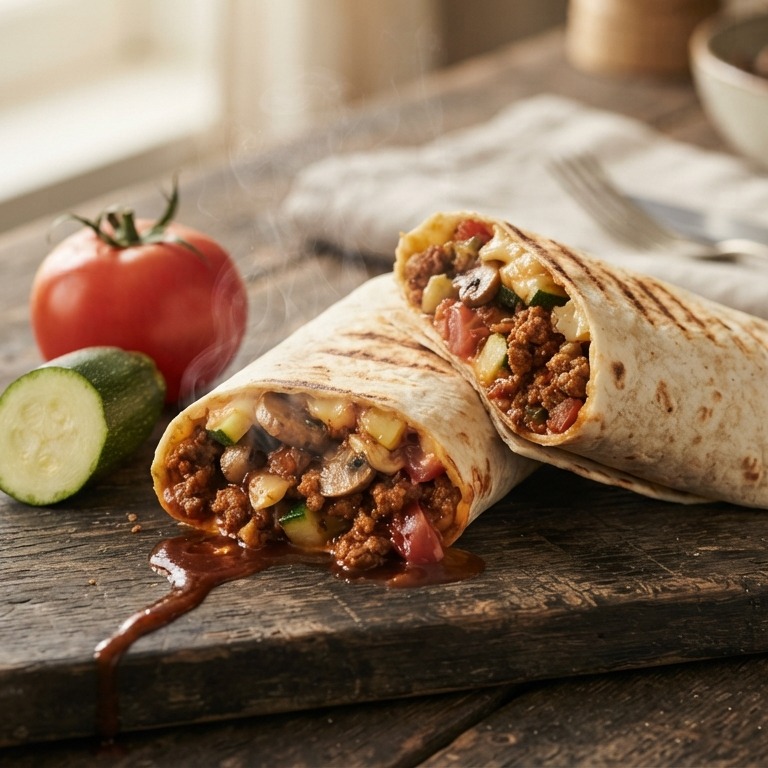 Wrap met kruidig gehakt recept