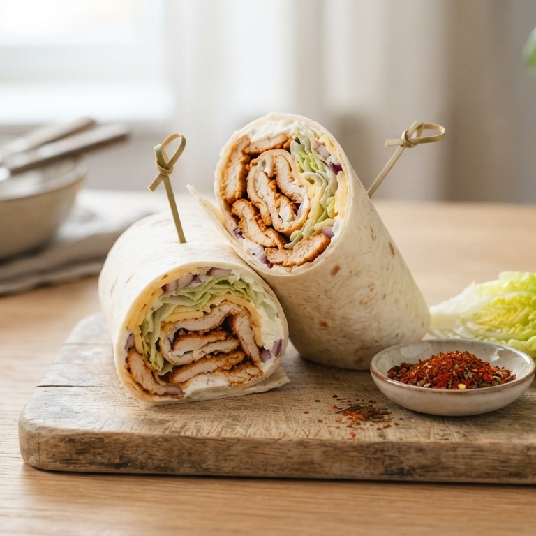 Wrap met monchou en kipfilet recept