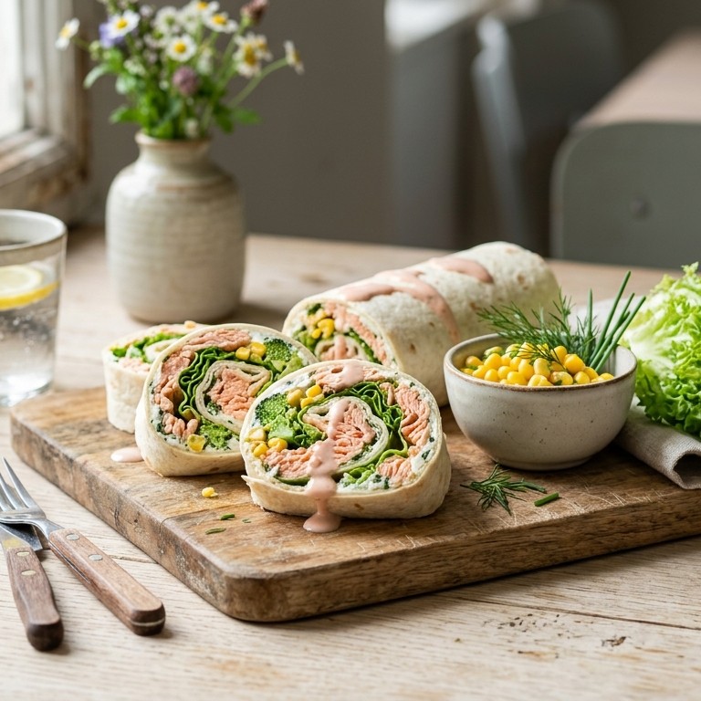 Wrap met romige zalm recept