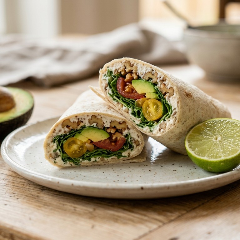 Wrap met room-notenkaas en rucola recept