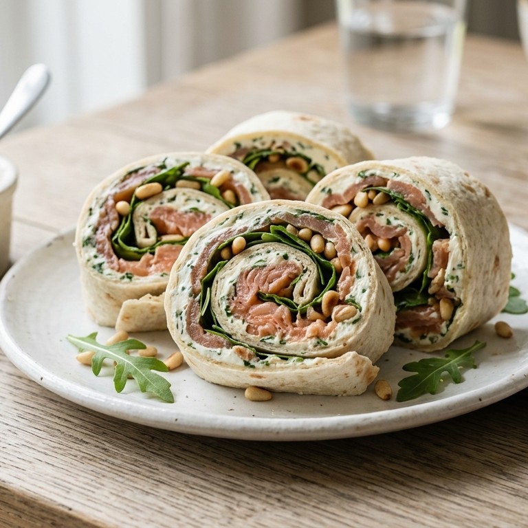 Wrap met zalm, rucola en pijnboompitten recept