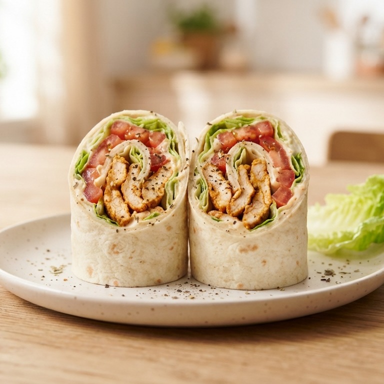Wrap tomaat-kip-sla recept