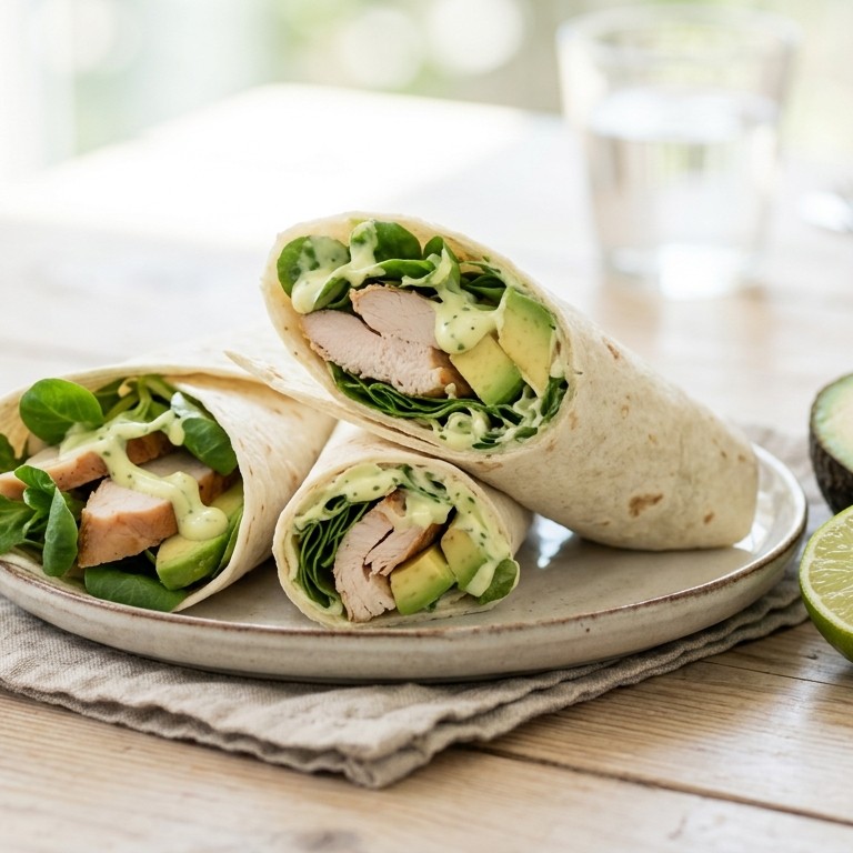 Wraps met avocado, kip en limoenmayo recept