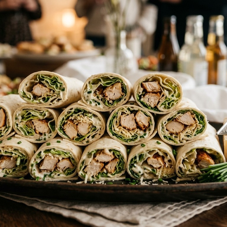 Wraps met caesar salade voor buffet recept