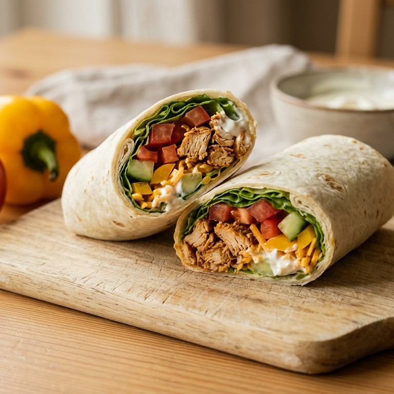 Wraps met geplukte kip recept