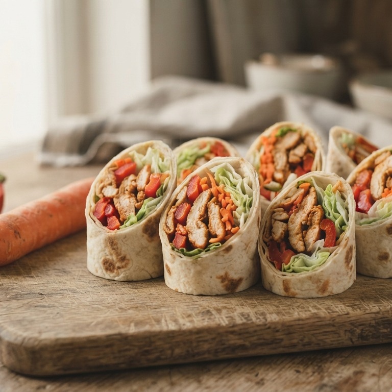 Wraps met kip, paprika en ijsbergsla recept