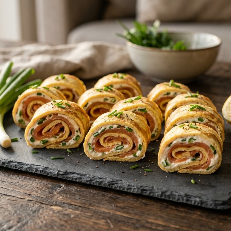 Wraps met omelet en gerookte zalm recept