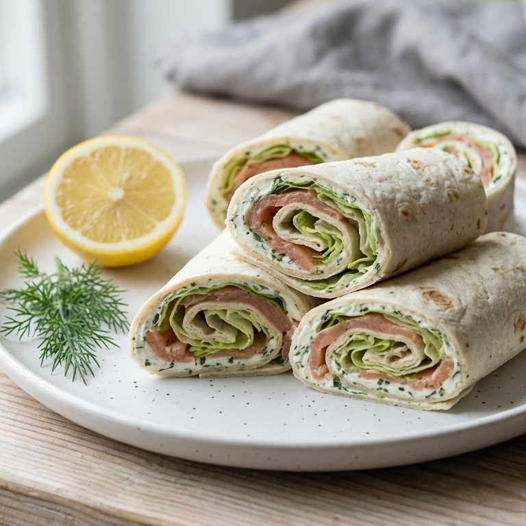 Wraps met zalm en kruidenkaas recept