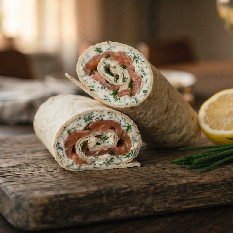 Wraps met zalm en kruidenkaas recept