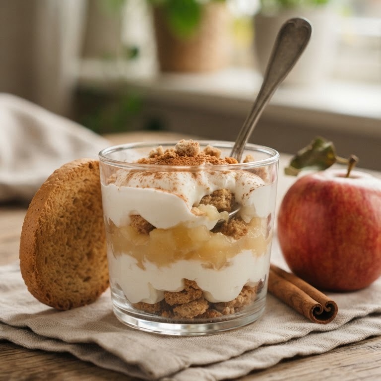Yoghurt met beschuit en appelmoes recept