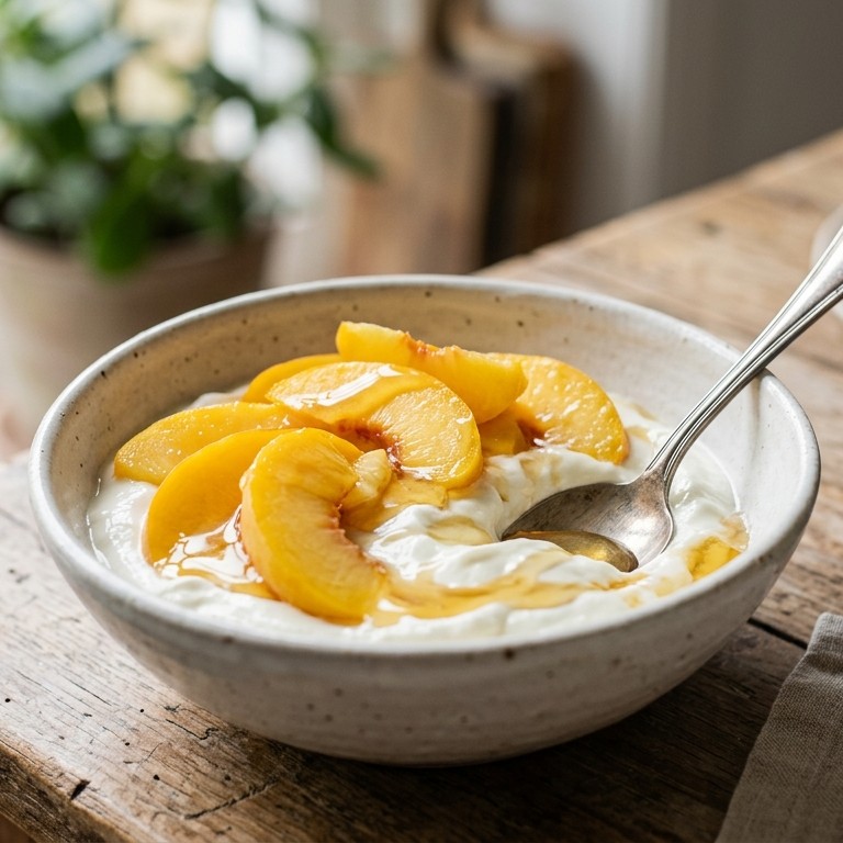Yoghurt met perzik en honing voor 1 persoon recept