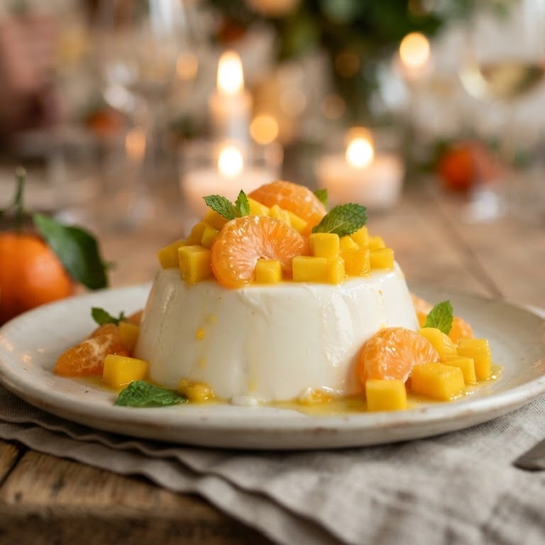 Yoghurt panna cotta met mandarijn-mangosalsa recept