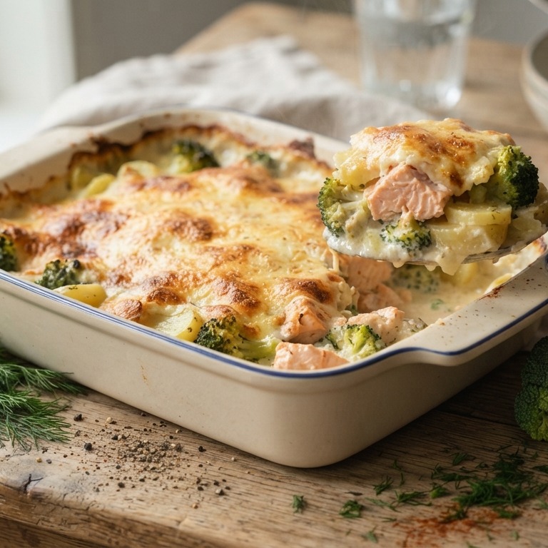 Zalm broccoli schotel (675 kcal) recept