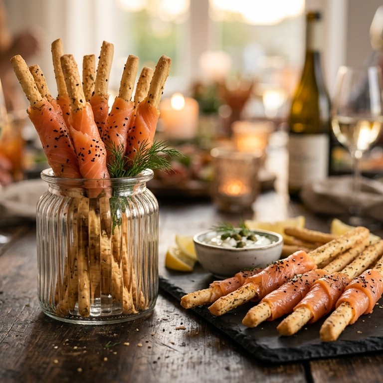 Zalm-grissini voor hapjesbuffet recept