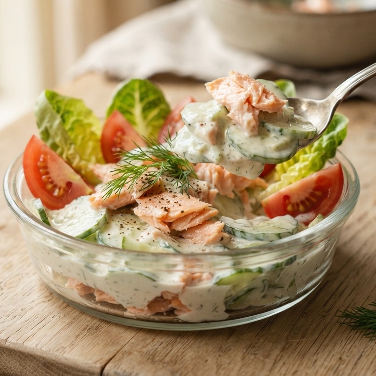 Zalm-komkommerschoteltje recept