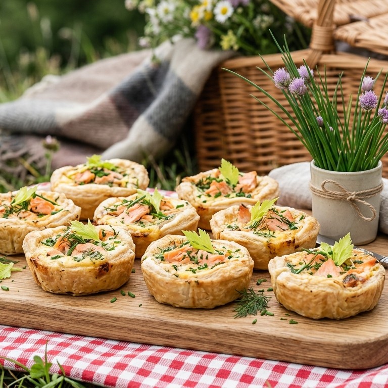 Zalm-kruidentaartjes voor picknick recept