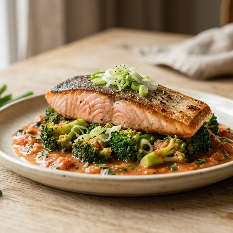 Zalm met broccolisaus recept