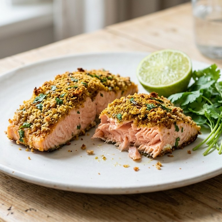 Zalm met currykorstje recept