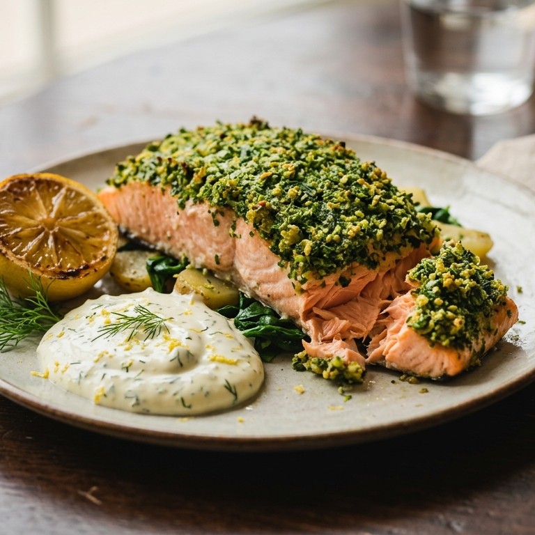 Zalm met kruidenkorst recept