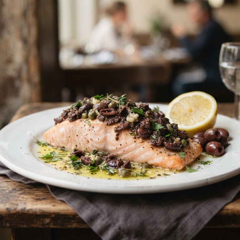 Zalm met olijventapenade recept