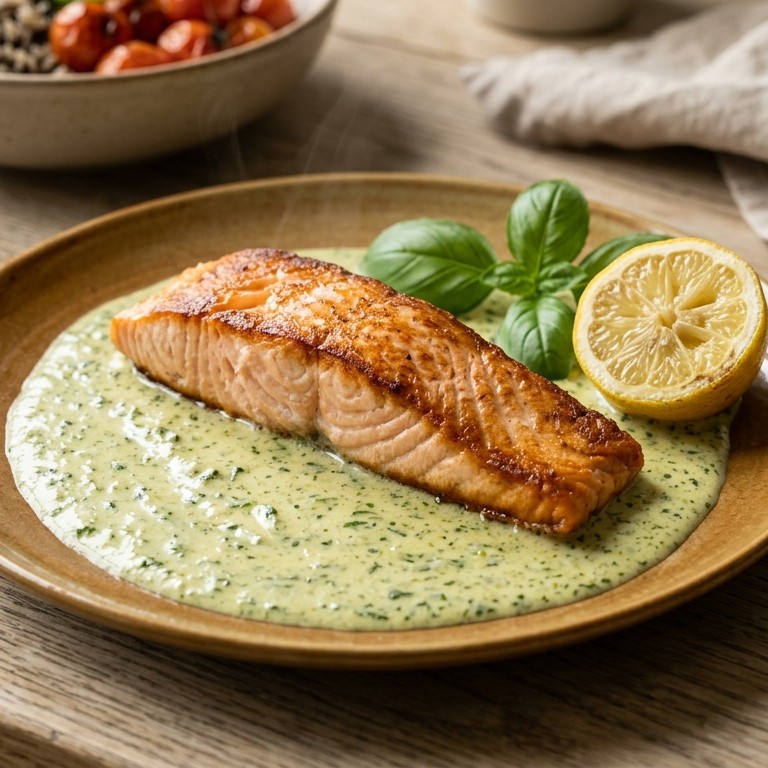 Zalm met pestoroom recept