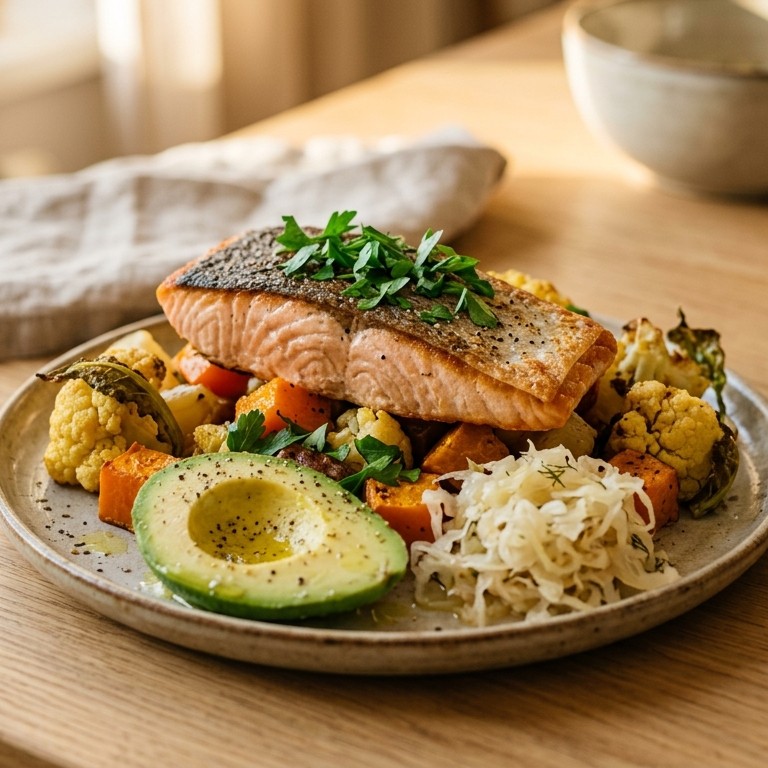 Zalm met pompoen en bloemkool recept