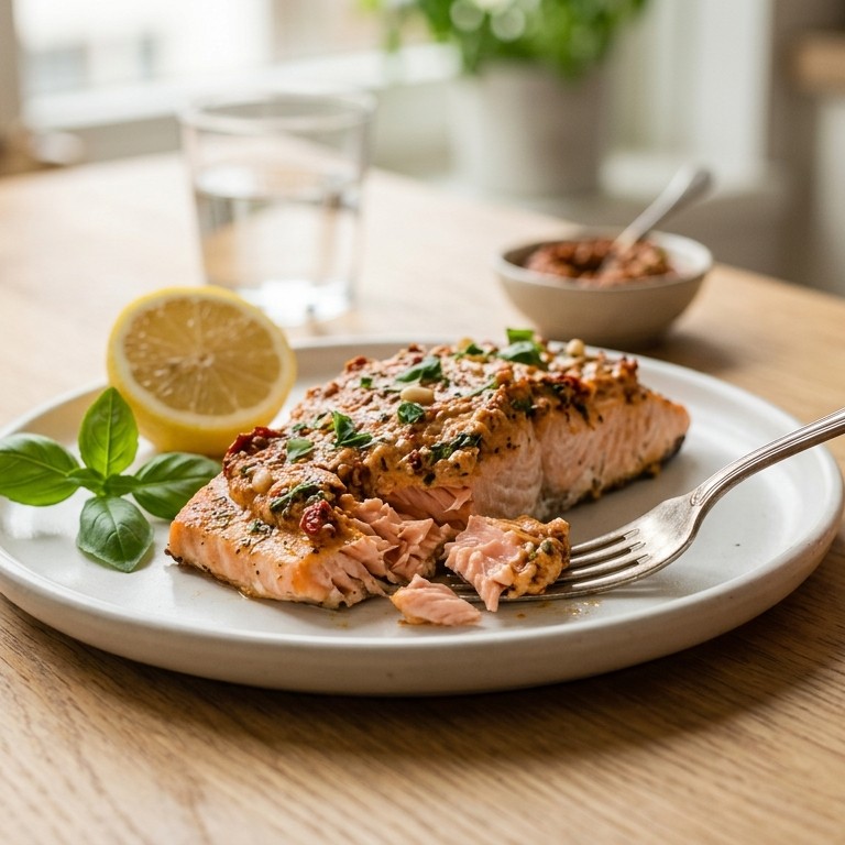 Zalm met rode pesto recept