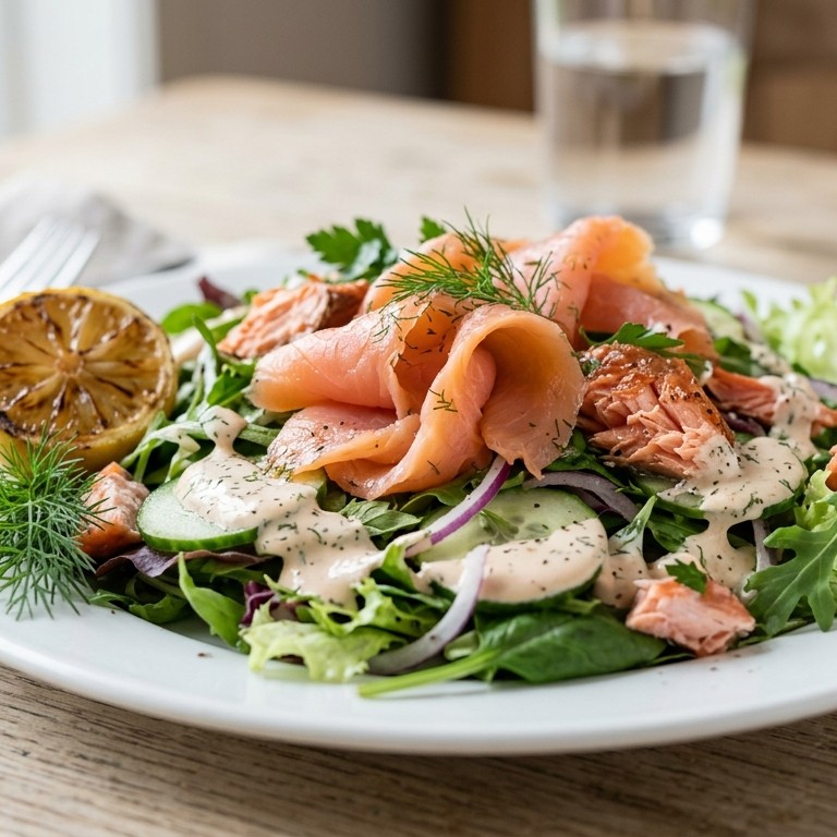 Zalm met sla recept