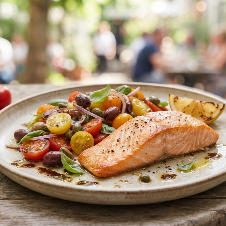 Zalm met tomatensalade recept