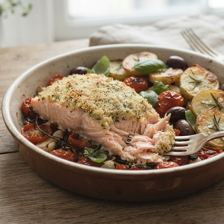Zalm op een bedje van tomaat recept