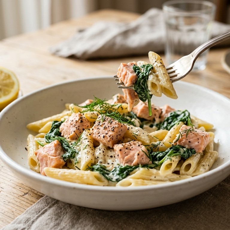 Zalm pasta met mascarpone recept