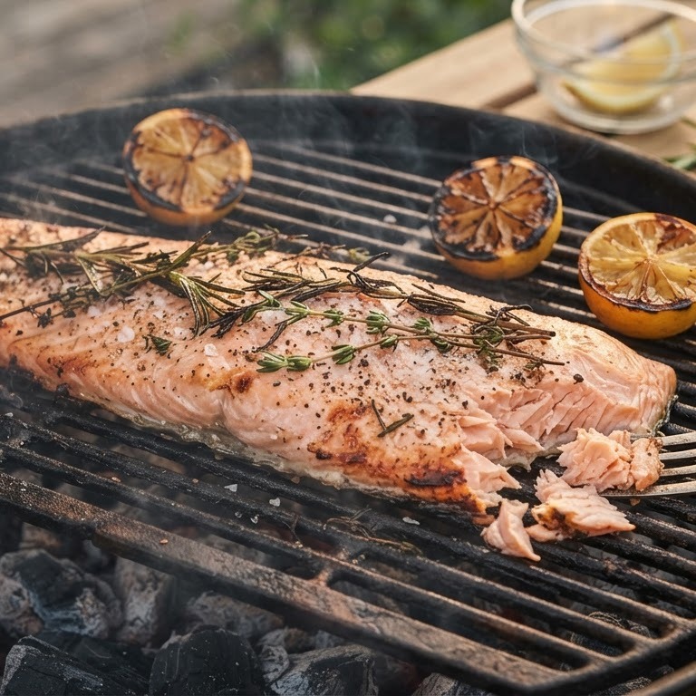 Zalm van de BBQ recept