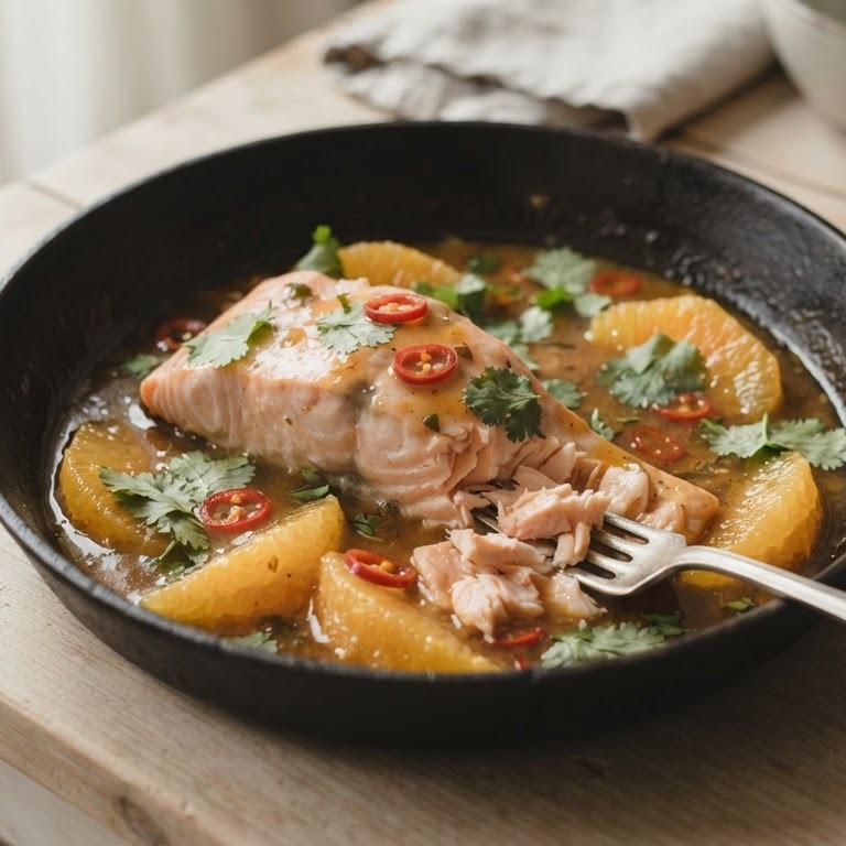 Zalm zwemt in oranje recept