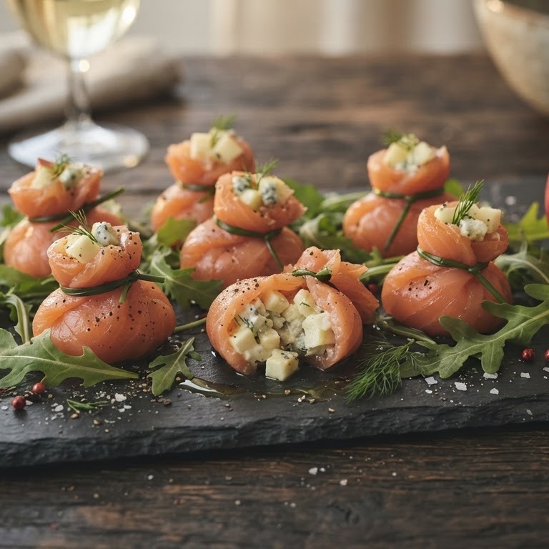 Zalmbonbons met appelvulling recept