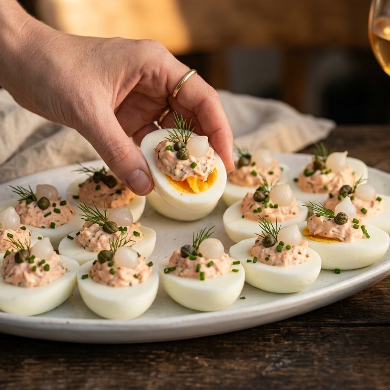Zalmeieren recept