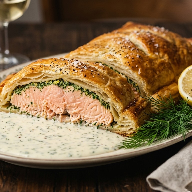 Zalmfilet in bladerdeeg recept