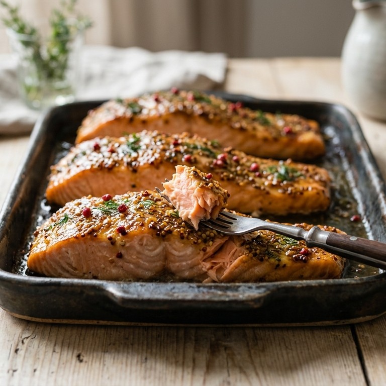 Zalmfilet in honing mosterd recept