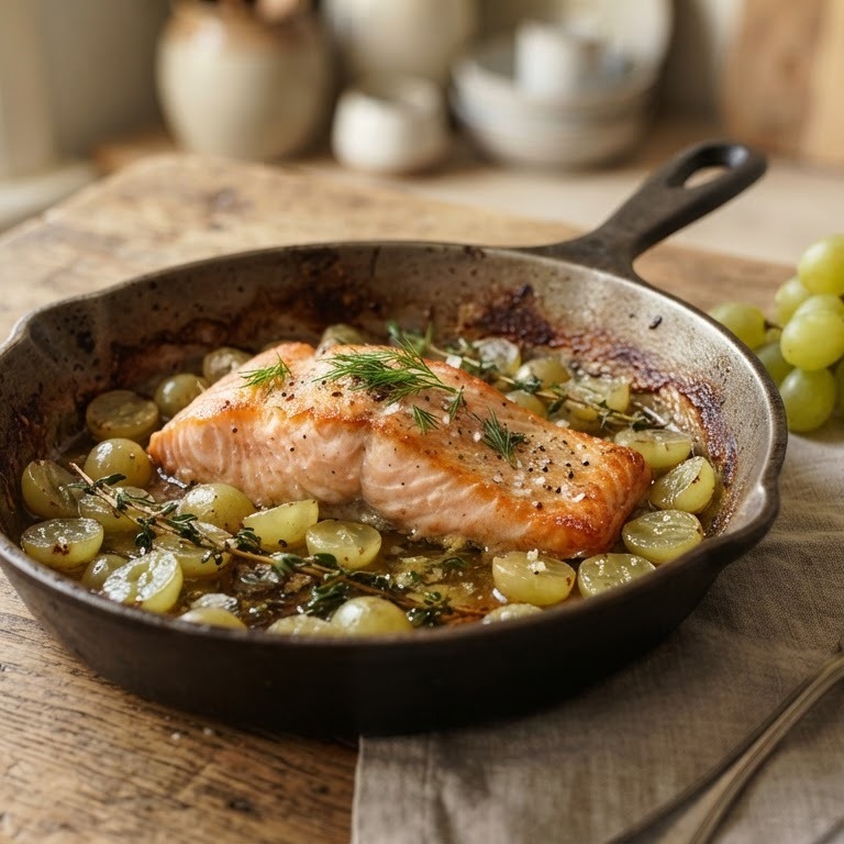 Zalmfilet met druiven recept