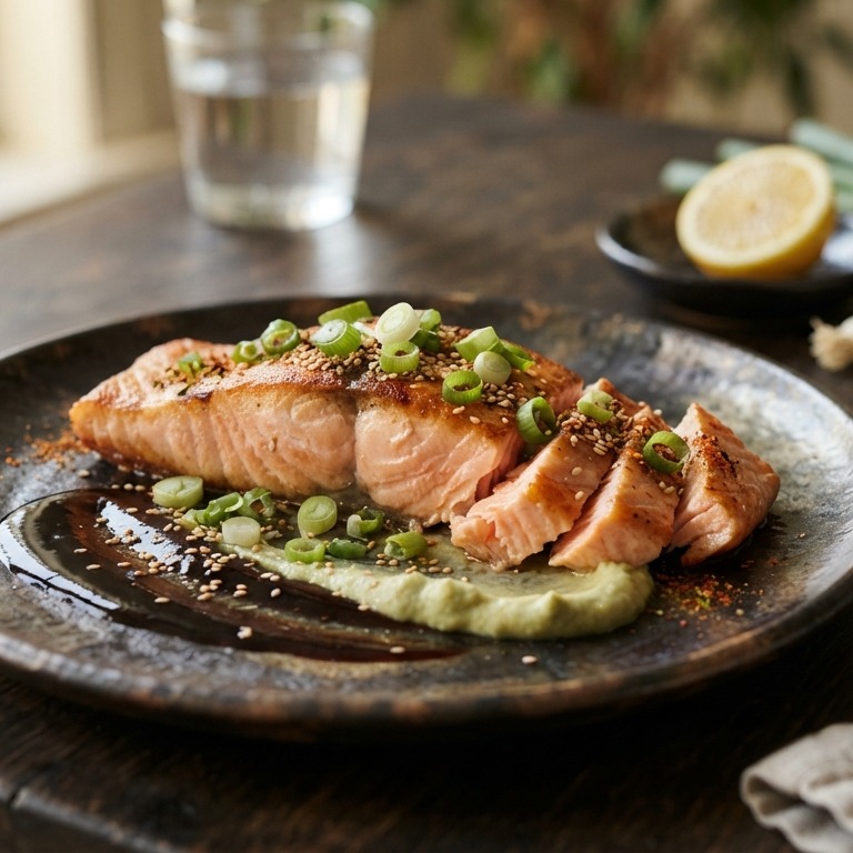 Zalmfilet met soja-wasabisaus recept