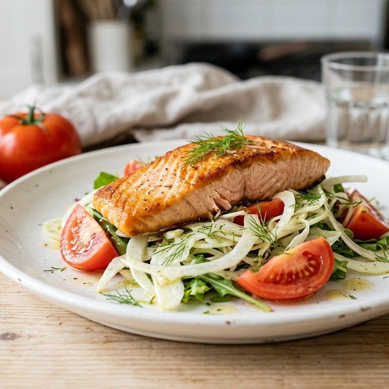 Zalmfilet op salade recept