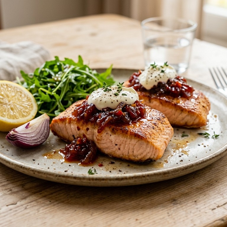 Zalmmedaillons met chilipepermarmelade recept