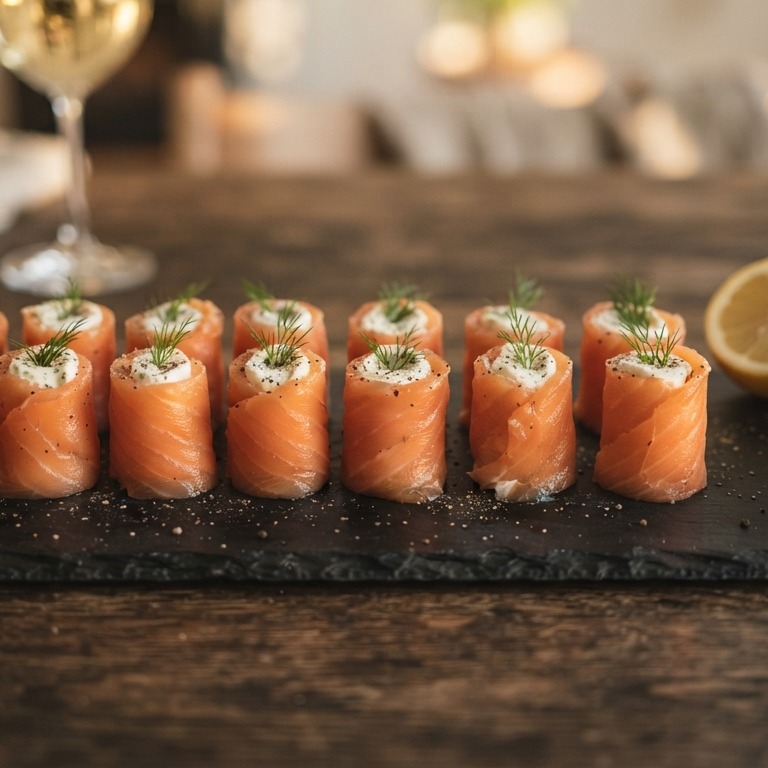 Zalmrolletjes met verse kaas recept