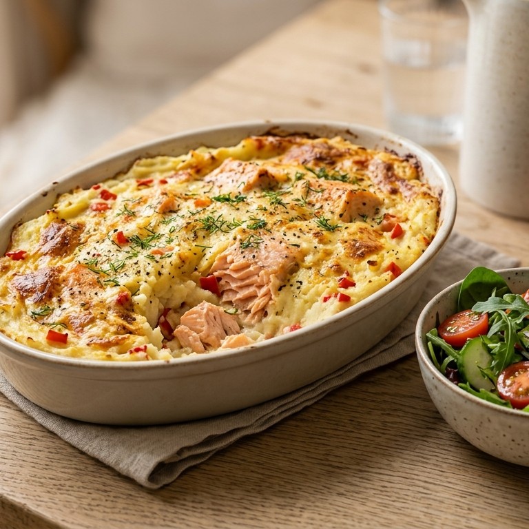 Zalmschotel met frisse salade recept
