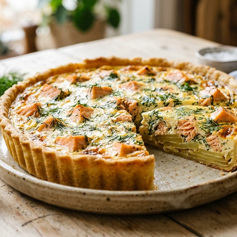 Zalmtaart met dille recept