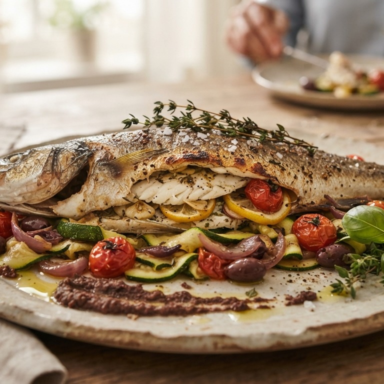 Zeebaars met courgette recept