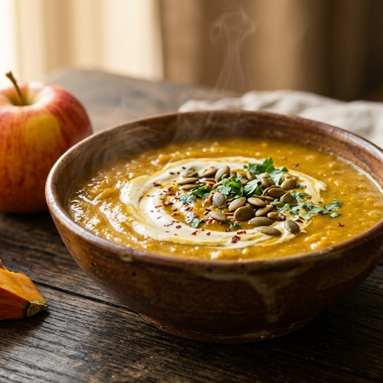 Zoete pompoensoep met kerrie recept