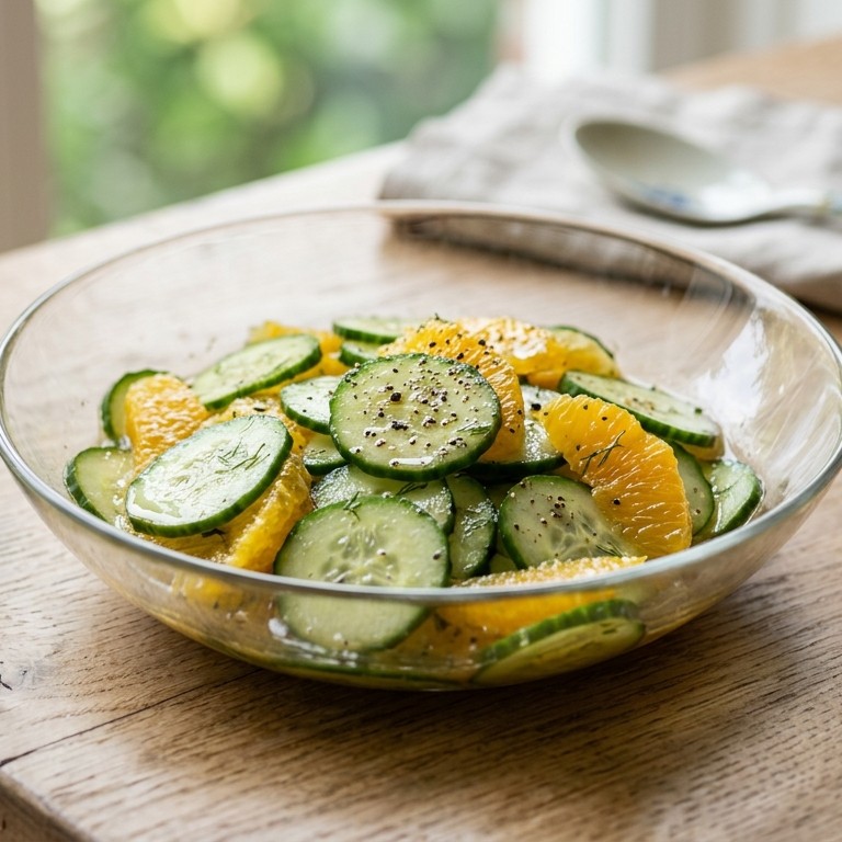 Zoetzure komkommer met sinaasappel recept