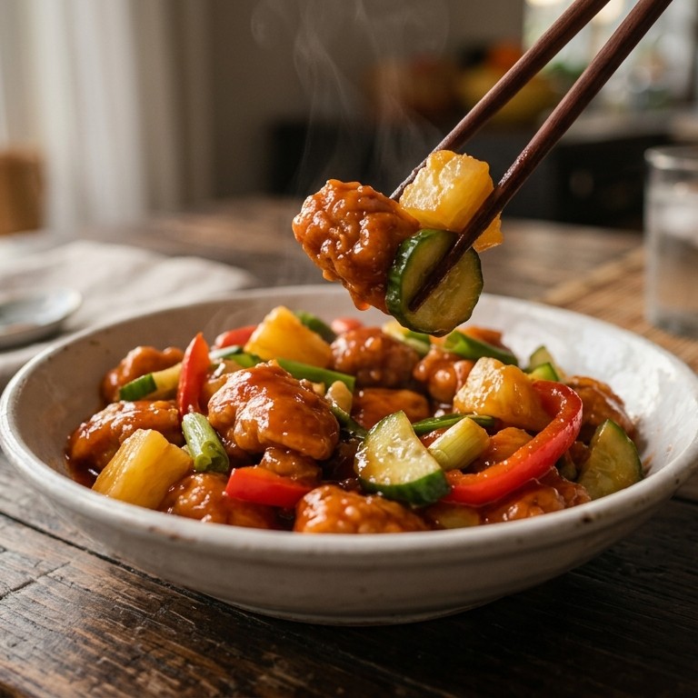 Zoetzuur groenten-kipgerecht recept