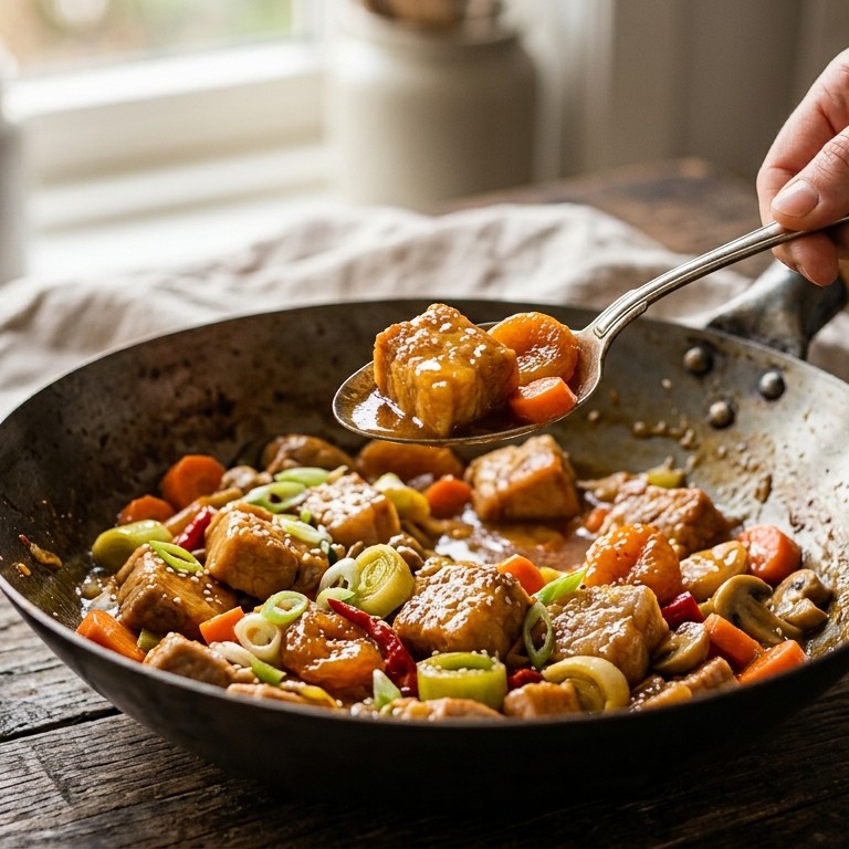 Zoetzuur varkensvlees met abrikozen recept