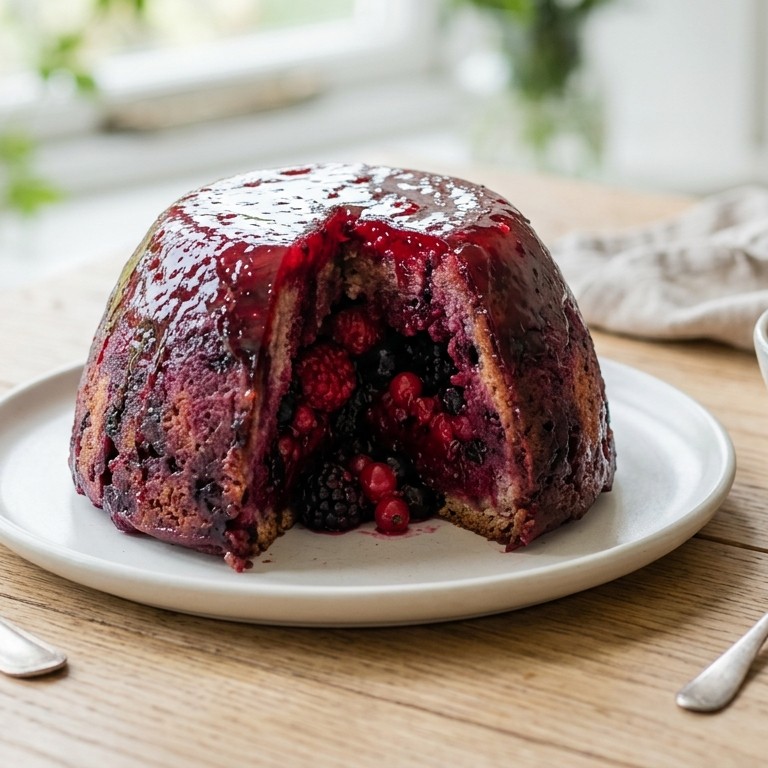 Zomerpudding met rode-bessensapsaus recept